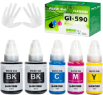 FANSHENG tint, mis &uuml;hildub Canon GI-590 GI-490 printeritega, 5 tk.