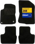 DBS - Autovaibad - Peugeot 208- kinnitusklambritega - libisemiskindlad matid - 4 t&uuml;kki, must