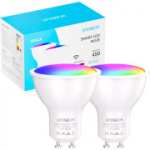 Smart LED Bulb GU10, 4.5W, WLAN, RGBWW, with Alexa and Google Assistant support, 2.4GHz, Pack of 2.