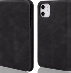VISOUL &uuml;mbris iPhone 11-le, valmistatud kvaliteetsest veisenahast, must.