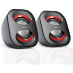 Hama Sonic Mobil 183 arvutik&otilde;larid must/punane &ndash; 3 W USB-toitega