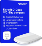 Duravit 67310099 valge tualettpott D-Code Compact roostevabast terasest hingedega ilma pehmelt sulguva mehhanismita, 1 tk (A+ klass)