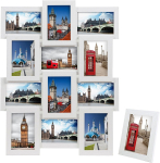 Songmics Collage pildiraam 12 fotole + 1 MDF pildiraam, 10 x 15 cm, must. (RPF112H)