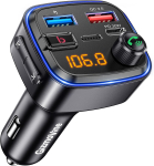 GizmoVine Bluetooth-autoadapter, juhtmevaba k&auml;ed-vabad k&otilde;nekomplekt, USB C QC PD 30W kiirlaadija