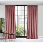 Eurofirany sametkardin volangpaelaga, 1 tk, 140 x 270 cm, tumeroosa