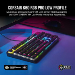 Corsair K60 RGB Pro Low Profile juhtmega mehaaniline m&auml;nguklaviatuur QWERTZ esp