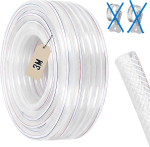 PVC punutud imemis- ja survevoolik, 25 x 32 mm, 6 m, l&auml;bipaistev, 2 voolikuklambriga (A-kvaliteet)