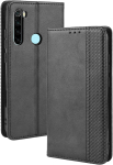 &Uuml;mbris Xiaomi Redmi Note 8 2021 jaoks, PU-nahast kate TPU-korpusega, kaarditasku, magnetkinnitus &ndash; must