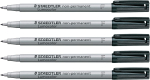 STAEDTLER Lumocolor mittep&uuml;siv marker vees lahustuva tindiga, 5 musta pliiatsit