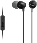 Sony MDR-EX15AP k&otilde;rvaklapid 3,5 mm pistikuga nutitelefoni mikrofoni ja juhtnupuga, mustad