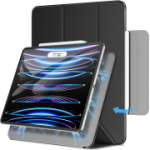 JETech magnetiline &uuml;mbris iPad Pro 12.9 tollile 2022/2021/2020/2018 (6./5./4./3. p&otilde;lvkond), magnetiline kinnitus, automaatse &auml;ratamisfunktsiooniga (must)