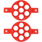 Mittenakkuva kattega korduvkasutatav silikoonvorm pannkookide ja munade keetmiseks 2 tk. (punane)