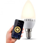 B K Licht nutika kodu LED pirn E14 rakenduse ja h&auml;&auml;ljuhtimisega soe valge valgus 5,5 W 3,7 x 10,7 cm valge