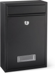 seinapaigaldatav postkast, vastupidav tsingitud teras, 32.5 x 21.5 x 9.0 cm, must (A+ klass)