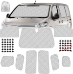Esikla p&auml;ikesesirmi asendus Citroen Dispatch L3 2017-2025 LWB jaoks, 9-osaline komplekt kokkupandava p&auml;ikesekaitsega auto sisekatteks (A+ KVALITEET)