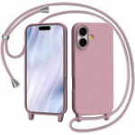 iPhone 17 &uuml;mbris rihmaga, vedelast silikoonist reguleeritava paelaga, roosa.