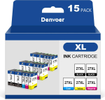 Denvoer 27 XL tindikassetid &uuml;hilduvad Epson 27XL Multipackiga (6 musta 3 ts&uuml;aani 3 magenta 3 kollast)