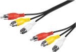 Goobay 50382 Komposiit audio/video &uuml;henduskaabel, 3x RCA, kaabli pikkus 3 m