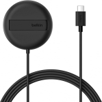 Belkin juhtmevaba laadimisdokk 15 W, Qi2 sertifikaadiga ja MagSafe &uuml;hilduv iPhone&rsquo;i, AirPodsi, Androidi jne jaoks, ilma AC adapterita - must