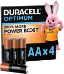 DURACELL Optimum AA patareid (4 tk pakis) - 1,5 V leelispatareid - +200% v&otilde;imsuse t&otilde;uge aktiivne - MX1500