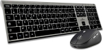 BlueStork Grapheme juhtmevaba klaviatuuri ja hiire komplekt, &uuml;li&otilde;huke disain, ergonoomiline, hall, AZERTY FR