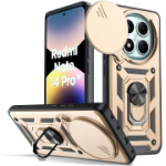 Oududianzi &uuml;mbris Xiaomi Redmi Note 14 Pro 5G jaoks, liugleva kaamerakaitsega, TPU silikoonist &uuml;mbris &ndash; kuldne