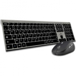 BlueStork Grapheme juhtmevaba klaviatuuri ja hiire komplekt, &uuml;li&otilde;huke disain, ergonoomiline, hall, AZERTY FR