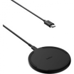 Belkin juhtmevaba laadija (15 W) Qi iPhone&rsquo;ile, AirPodsile, Samsung Galaxy S25, Galaxy S24, Pixelile 1,5 m kaabliga (ilma adapterita), must