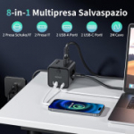 Pikendusjuhe 4 pistikupesa + 2 USB-A + 2 USB-C, 2 m kaabel