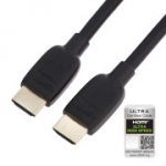 Amazon Basics HDMI-kaabel, k&otilde;rge kiirus 48 Gbps, 8K@60Hz, 4K@120Hz, kullatud pistikud, Ethernetiga &uuml;hilduv, 1,8 m, must