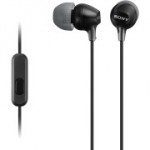 Sony MDR-EX15AP k&otilde;rvaklapid 3,5 mm pistikuga nutitelefoni mikrofoni ja juhtnupuga, mustad