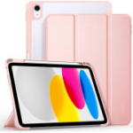 CACOE &uuml;mbris iPad 11. p&otilde;lvkonna A16 11-tollisele / iPad 10. p&otilde;lvkonna 10.9-tollisele mudelile koos Pencil hoidikuga, l&auml;bipaistva akr&uuml;&uuml;list tagakaanega, roosa kuld