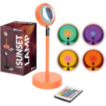 Oranž Fisura &ldquo;P&auml;ikeseloojangu&rdquo; lamp 16 v&auml;rviga, USB-kaabli ja puldiga, 10,5 x 10,5 x 21,5 cm.