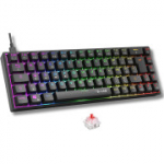 The G-Lab Keyz Titanium 65% m&auml;nguklaviatuur AZERTY &ndash; punased l&uuml;litid, RGB