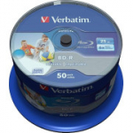 Verbatim 43812 BD-R SL Datalife 25GB 6x prinditavad Blu-ray plaadid, 50 tk spindlil