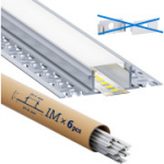 LED-alumiiniumprofiili komplekt LED-ribadele &ndash; 6 &times; 1 m (kokku 6 m)