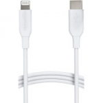 Amazon Basics USB-C - Lightning laadimiskaabel iPhone 14/13/12/11/X/Xs/Pro/Pro Max/Plus/iPad jaoks, 1,8 m, valge.