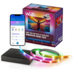 WiZ Sync Box RGBIC LED-ribavalgusti 75&ndash;85-tollistele teleritele, rakenduse/h&auml;&auml;lejuhtimine, &uuml;hildub Google'i ja Alexaga