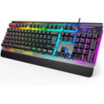 TECKNET RGB m&auml;nguklaviatuur arvutile, membraanklaviatuur 105 klahviga, metallpaneel, saksa paigutus (QWERTZ)