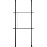 WENKO Hercules Basic teleskopiskais drēbju pakaramais individuāliem skapjiem, tērauds, 75-120 x 165-300 x 11 cm, melns
