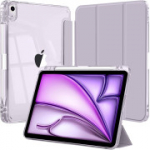 &Uuml;mbris iPad Air 13-tollisele M4/M3/M2 (2026/2025/2024) mudelile koos Apple Pencil hoidikuga, automaatse unerežiimi/&auml;ratuse funktsiooniga, lilla