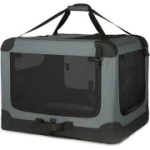 Amazon Basicsi 4 uksega kaasaskantav pehme k&uuml;lgedega kokkupandav reisipuur kassile, koerale, hall, L 91 cm x 61 cm x 61 cm (B-klassi)
