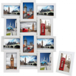 Songmics Collage pildiraam 12 fotole + 1 MDF pildiraam, 10 x 15 cm, must. (RPF112H)