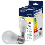 M&uuml;ller-Licht Essentials 401014 LED pirn tilgakujuline E27 soe valge valgus 2700 K hubaseks &otilde;hkkonnaks 3 W asendab 25 W h&auml;mardamatu eluiga 25000 tundi