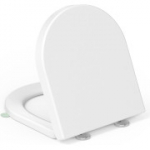 YEAUPE PRO D-kujuline tualettraua iste &ndash; pehme sulgumine, 42.5 &times; 36.5 &times; 4.8 cm (A+ klass)
