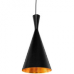 Barcelona stiilis Skandinaavia stiilis LED-rippvalgusti musta mattmetallist kellukesekujulise lambivarjuga, E27