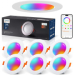 Nutikad LED-laevalgustid Alexaga, 7W, Bluetooth, RGB, v&auml;rvimuutev, 2700K-6000K, 6 tk pakis