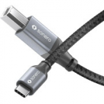 Sonero USB 2.0 printerikaabel, C pistik B pistikusse, 480 MB/s, hall-must, 1 m