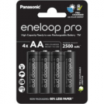 eneloop Pro, AA/Mignon, Laetav aku, 4tk, Maht 2500mAh, NiMH akud, 500 laadimists&uuml;klit, Pro, must