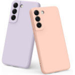 Mugust &uuml;mbris Samsung Galaxy S22 5G jaoks, 2 silikoonist &uuml;mbrist pehme mikrokiudvoodriga (roosa/lilla)